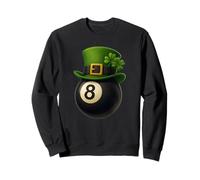 Lucky Eight 8 Ball Shirt with Shamrock and Four Leaf Clover Sudadera