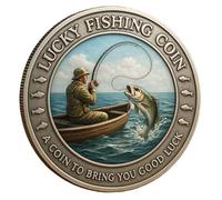 Lucky Fishing Coin-Good Luck Fisherman Metal Token,Good Luck Angler Collectible Keepsake,Men Women Angler Fishing Lucky Challenge Coins,Unique Gift for Fishing Enthusiasts