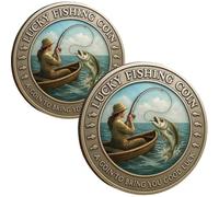 Lucky Fishing Coin-Good Luck Fisherman Metal Token,Good Luck Angler Collectible Keepsake,Men Women Angler Fishing Lucky Challenge Coins,Unique Gift for Fishing Enthusiasts