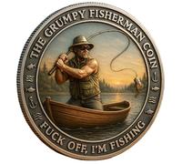Lucky Fishing Coin-Good Luck Fisherman Metal Token,Good Luck Angler Collectible Keepsake,Men Women Angler Fishing Lucky Challenge Coins,Unique Gift for Fishing Enthusiasts
