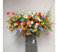 Lucky flower Conjunto Floral Artificial Estilo Pintura al óleo - Flor de Pasillo y Tira de Flores de 1 m, Flores Falsas de Seda para Pasillo de Boda, telón de Fondo de Arco (Colorful,100 * 40cm)