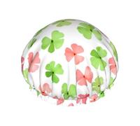 Lucky Four Leaf Clover - Gorro de ducha impermeable reutilizable para mujer, cubierta elástica para el cabello, para baño, spa, viajes y uso diario