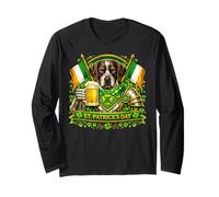 Lucky German Shorthaired Pointer St Patrick’s Day Shamrock Manga Larga