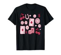 Lucky Girl Energy Gambling Playing Cards Cherries and Dice Camiseta