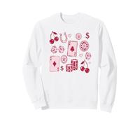 Lucky Girl Energy Gambling Playing Cards Cherries and Dice Sudadera