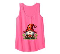 Lucky GNOME Graphic For Girls and Women Pink Ladybug Camiseta sin Mangas