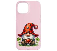 Lucky GNOME Graphic For Girls and Women Pink Ladybug Carcasa para iPhone 15