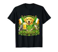 Lucky Golden Retriever St Patrick’s Day Green Beer Shamrock Camiseta