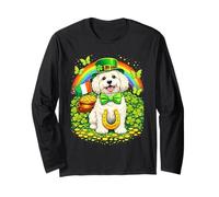 Lucky Havanese St Patrick’s Day Rainbow Shamrock Dog Lover Manga Larga