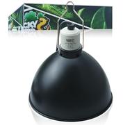 LUCKY HERP Accesorio de iluminación para reptiles de cúpula poco profunda de aluminio de 20.5cm, lámpara de calor para reptiles para bombilla UVB, bombilla de calor para tomar el sol