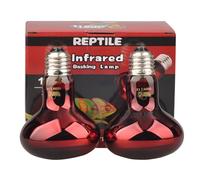 LUCKY HERP Lámpara de Calor Infrarroja para Reptiles, Pack de 2, Casquillo E27, Luz Roja Nocturna para Tortugas, Serpientes, Anfibios y Camaleones (100 Watts)