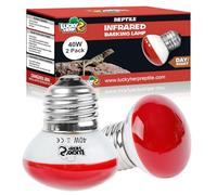 LUCKY HERP Lámpara de calor para reptiles - Lámpara de infrarrojos 40 W para reptiles paquete de 2 unidades