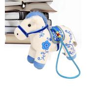 Lucky Horse Plush - Blue White Collectible Toy for New Year | Plush PP Filling, Crystal Ultra Soft Fabric, Cute Festival Mascot, Gift Ready Keepsake, Girlfriend Children Family Present