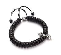 Lucky House Budismo tibetano Encanto Vajra Granos de concha de coco natural OM Mani Padme Hum Pulsera Hombres y mujeres hechos a mano colgante recto