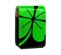 Lucky Irish Clover Shamrock Leafs for St. Patrick's Day Portable Lipstick Case for Traveling,Mini Lipstick Storage Box with Mirror for Women Ladies - Leather Cosmetic Pouch, Varios colores, 9.5x2x7 cm/3.7x0.8x2.7 in