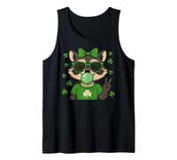 Lucky Irish Raccoon Cute with Green Sunglasses and Gum Camiseta sin Mangas