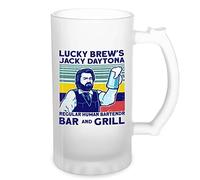 Lucky Jackie Daytona Human Bartender Vintage Transparente taza de Stein de la cerveza 0.5L