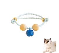 Lucky Kimono Cedar-Bead Pet Collar, Celerypets Cat Collars Personalized Dog Suit Collar with Fortune Pendant, Adjustable & Comfortable with Bells, for All Pets (B,XS (Suitable for 3-6 kg))