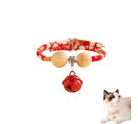 Lucky Kimono Cedar-Bead Pet Collar, Celerypets Cat Collars Personalized Dog Suit Collar with Fortune Pendant, Adjustable & Comfortable with Bells, for All Pets (Q,L (Suitable for 13-23 kg))