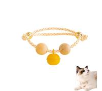 Lucky Kimono Cedar-Bead Pet Collar, Celerypets Cat Collars Personalized Dog Suit Collar with Fortune Pendant, Adjustable & Comfortable with Bells, for All Pets (P,XS (Suitable for 3-6 kg))