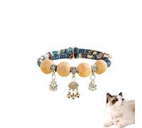 Lucky Kimono Cedar-Bead Pet Collar, Celerypets Cat Collars Personalized Dog Suit Collar with Fortune Pendant, Adjustable & Comfortable with Bells, for All Pets (N,S (Suitable for 6-9 kg))