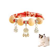 Lucky Kimono Cedar-Bead Pet Collar, Celerypets Cat Collars Personalized Dog Suit Collar with Fortune Pendant, Adjustable & Comfortable with Bells, for All Pets (X,S (Suitable for 6-9 kg))
