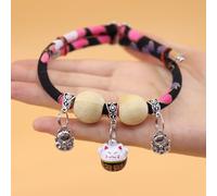 Lucky Kimono Cedar-Bead Pet Collar, Collares de Gato Collar de Traje de Perro Personalizado con Colgante de Fortuna, Campanas de Gato, cómodo Ajustable, Adecuado para Todo Tipo de Mascotas (D,XL)