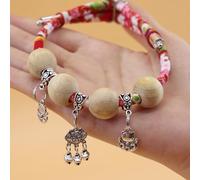 Lucky Kimono Cedar-Bead Pet Collar, Collares de Gato Collar de Traje de Perro Personalizado con Colgante de Fortuna, Campanas de Gato, cómodo Ajustable, Adecuado para Todo Tipo de Mascotas (H,M)