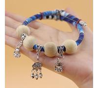 Lucky Kimono Cedar-Bead Pet Collar, Collares de Gato Collar de Traje de Perro Personalizado con Colgante de Fortuna, Campanas de Gato, cómodo Ajustable, Adecuado para Todo Tipo de Mascotas (I,XL)