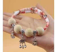 Lucky Kimono Cedar-Bead Pet Collar, Collares de Gato Collar de Traje de Perro Personalizado con Colgante de Fortuna, Campanas de Gato, cómodo Ajustable, Adecuado para Todo Tipo de Mascotas (J,XS)