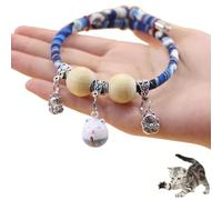 Lucky Kimono Cedar-Bead Pet Collar, Personalized Celery Pets Dog Cat Suit Collar with Fortune Pendant, for All Types of Pets (Blue,S(16-25 jin))