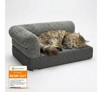 Lucky-Kitty Cama para gatos "Luxe" I Cama para gatos con almohada de espuma viscoelástica I Funda lavable I Cesta para gatos para dormir y relajarse, fácil de limpiar y estable