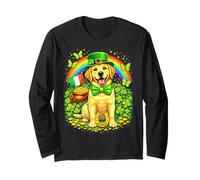 Lucky Labrador Retriever St Patrick’s Day Rainbow Shamrock Manga Larga