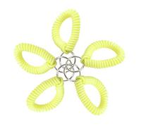 Lucky Line Bobina de muñeca espiral de 5 cm de diámetro con llavero de acero, correa de muñeca flexible, se estira hasta 30 cm, amarillo neón, paquete de 5 (4108605)