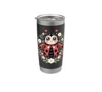 Lucky Little Ladybug Bug Insect Garden Cute Vaso térmico de acero inoxidable de doble pared