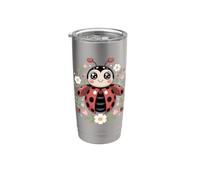 Lucky Little Ladybug Bug Insect Garden Cute Vaso térmico de acero inoxidable de doble pared