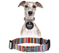Lucky Love Dog Collares, Collar de Perro con patrón de Rayas arcoíris para Perros medianos, cómodo y Suave, Lindo Collar de Perro para niña o niño, Hippie, Mediano