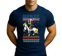 Lucky Luke Howdy Holidays | Ugly Christmas Christmas - Camiseta para hombre, azul marino, XL