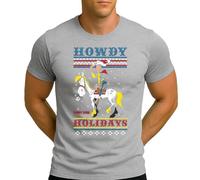 Lucky Luke Howdy Holidays | Ugly Christmas Christmas - Camiseta para hombre, gris, 3XL