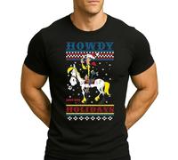 Lucky Luke Howdy Holidays | Ugly Christmas Christmas - Camiseta para hombre, Negro , XL
