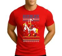 Lucky Luke Howdy Holidays | Ugly Christmas Christmas - Camiseta para hombre, rojo, 3XL