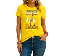 Lucky Luke Howdy Holidays | Ugly Christmas Christmas - Camiseta para mujer, amarillo, XL
