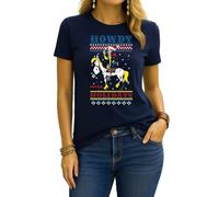 Lucky Luke Howdy Holidays | Ugly Christmas Christmas - Camiseta para mujer, azul marino, L