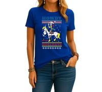 Lucky Luke Howdy Holidays | Ugly Christmas Christmas - Camiseta para mujer, azul, XL