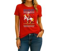 Lucky Luke Howdy Holidays | Ugly Christmas Christmas - Camiseta para mujer, rojo, 3XL