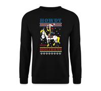 Lucky Luke Howdy Holidays | Ugly Christmas Sweater Navidad Sudadera Suéter, Negro , XL