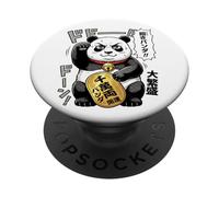 Lucky Maneki Neko Panda Divertido Anime Japonés Estilo Manga PopSockets PopGrip Adhesivo