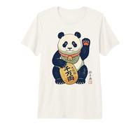 Lucky Maneki Neko Panda Ukiyo-e Arte Japonés Estética Camiseta Premium