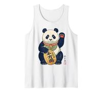 Lucky Maneki Neko Panda Ukiyo-e Arte Japonés Estética Camiseta sin Mangas