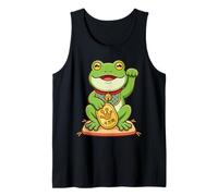 Lucky Maneki Neko Rana Japonesa Fortuna Kawaii Sapo Camiseta sin Mangas
